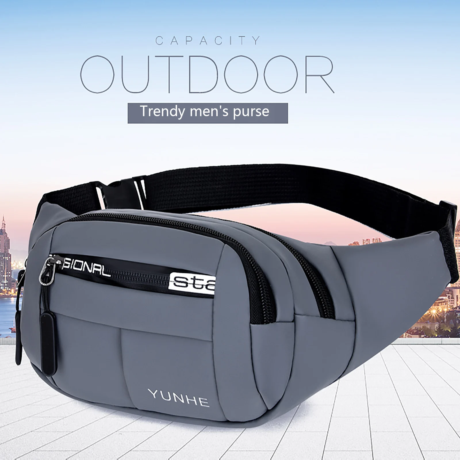 Waist Pack Outdoor Waterproof Bum Bag Running Jogging Belt Pouch Zip Fanny Pack Mobile Phone Oxford Cloth Chest