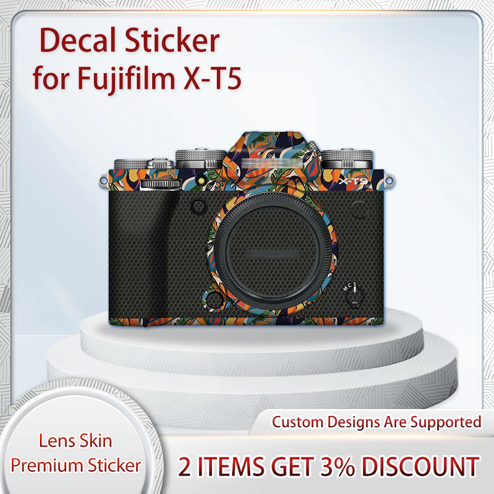 후지필름 후지 X-T5 카메라용 XT5 데칼 스킨, X T5 보호 필름 커버 필름 스킨 랩