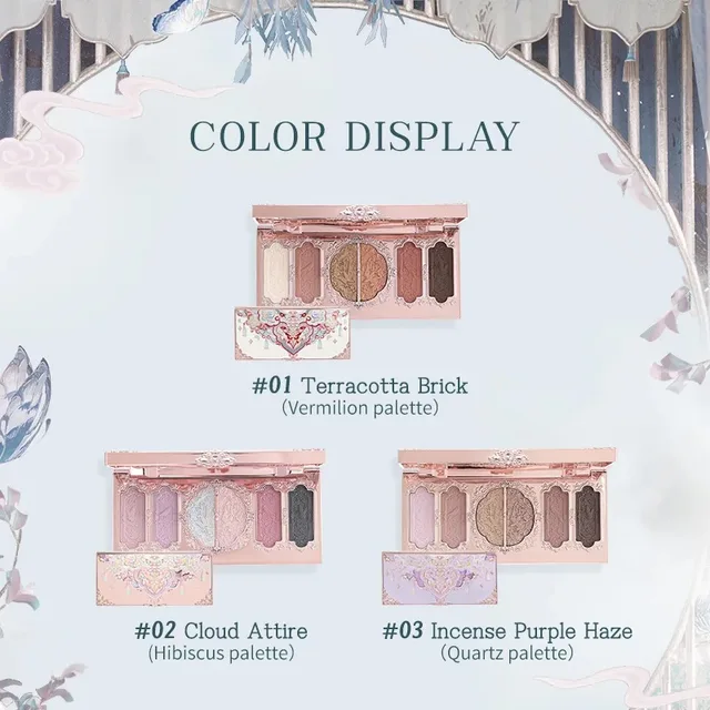 51788-4f91b6.jpg Flower Knows Makeup Butterfly Cloud Collar Collection Embossed 6 Color Eyeshadow Palette Long Lasting Waterproof Gliter For Eyes