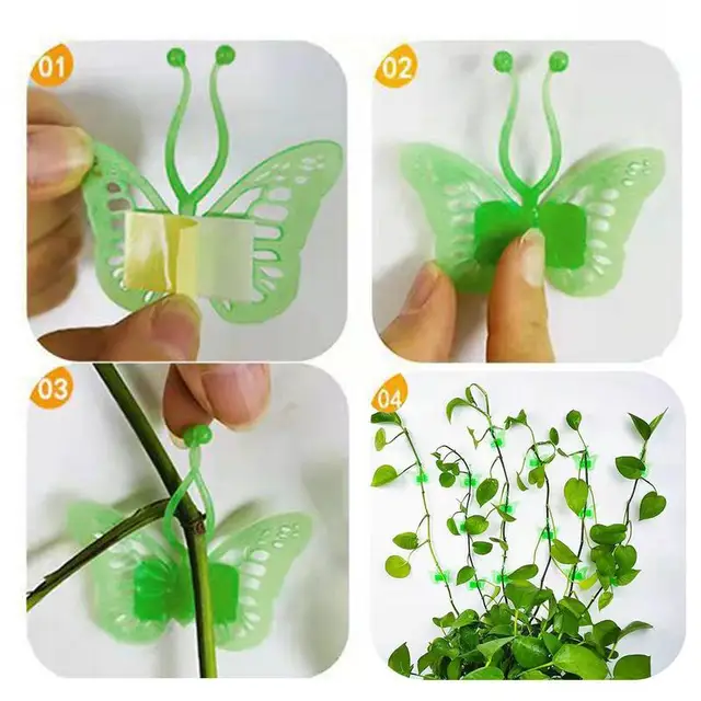 Önmagarasztó Növényi Fali Klipek 50 Db Pillangó Alakú Hegymászó Rögzítőhorg Horog Szőlő Vontató Zöld Állvány Növény - Image 5