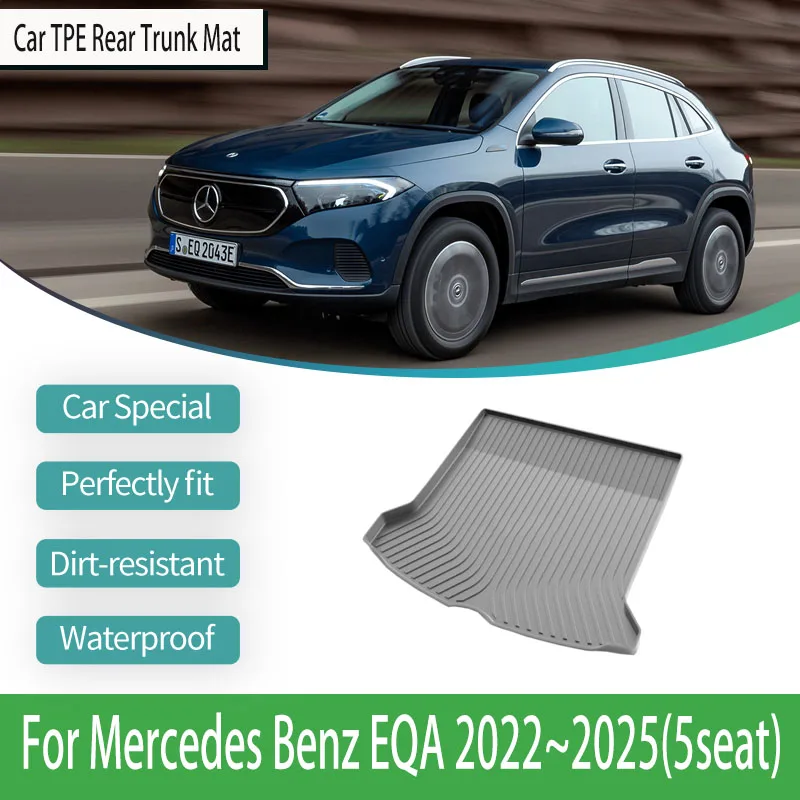 

Car Trunk Boot Mats For Mercedes-Benz EQA SUV H243 2022 2023 2024 2025 TPE Pad Trunk Carpet Anti-dirty Auto Interior Accessories
