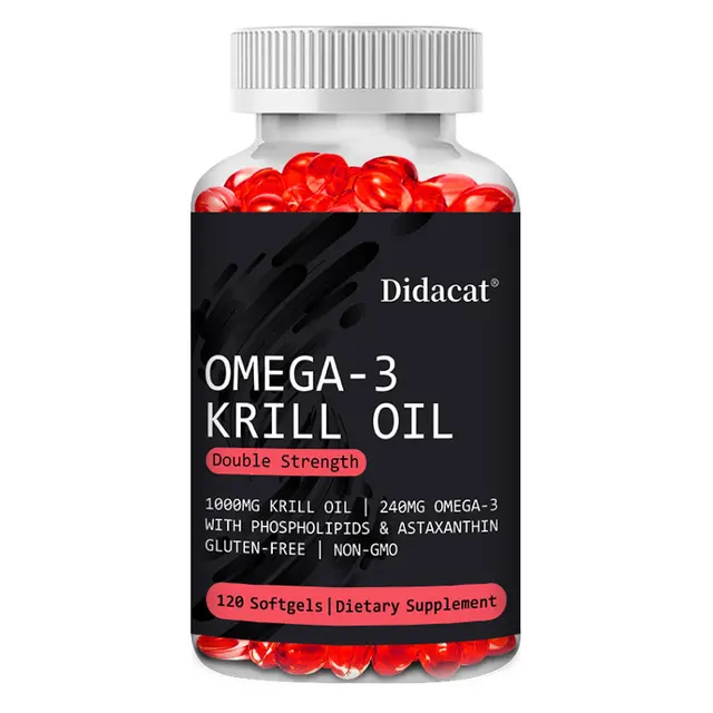 8579-509503.jpg Didacat Omega-3 Krill Oil, Double Strength 1000mg 120 Softgels, Supports Brain Health, Memory, Cognition, Heart and Joint Health