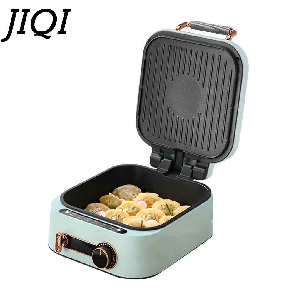 JIQI Household Baking Pan Electric Skillet Double-Sided Heating Pizza Pie Cooking Machine Crepe Pancake Maker BBQ Griddle 220V 2