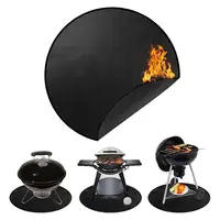 Fireproof Mat Outdoor Camping Round Grill Pad Oil-Proof Water-Resistant Reusable Wood Burning Fire-Pit Grill Mat Fire-Pit Campin 2