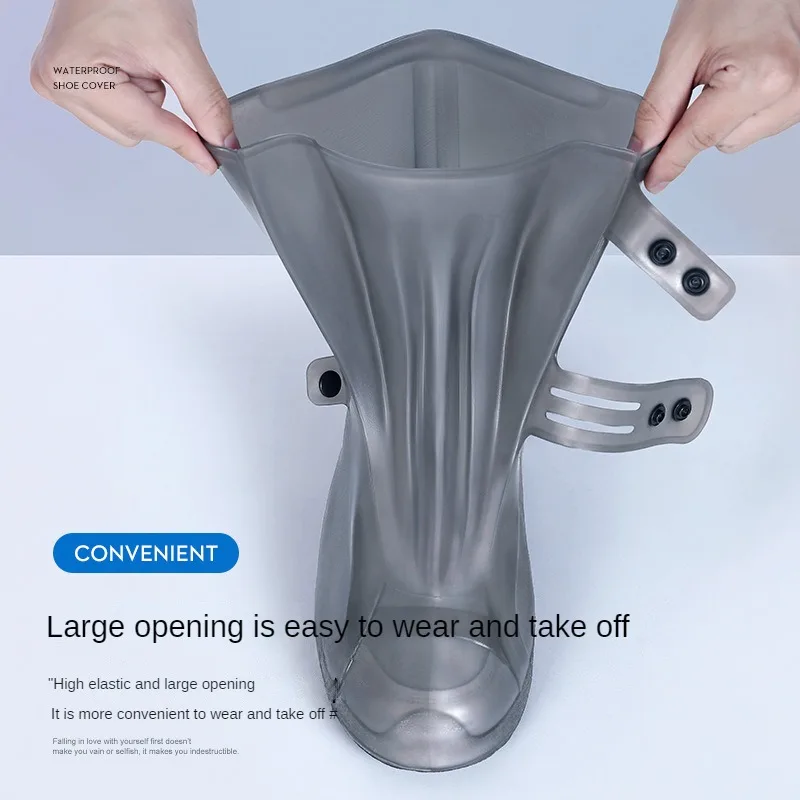Waterproof High-Top Silicone Rain Boot Covers - Non-Slip, Reusable, Thickened Outdoor Shoe Protectors