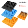 131 Holes 4-32mm CNC Milling Cutter Tool Holder Storage Box Rack Case Organizer Drill Bit Storage Box Drill Bit Endmill Tool 1