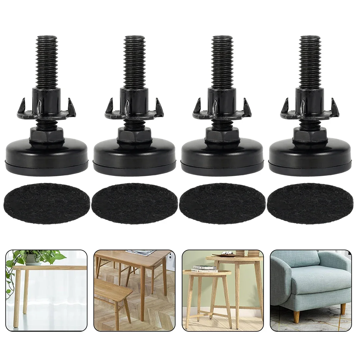 

1/20 Pcs Furniture Legs Height Adjustable Legs to Level Cabinets Sofas Chairs Tables with Anti-Slip and Shock-Absorbing Support