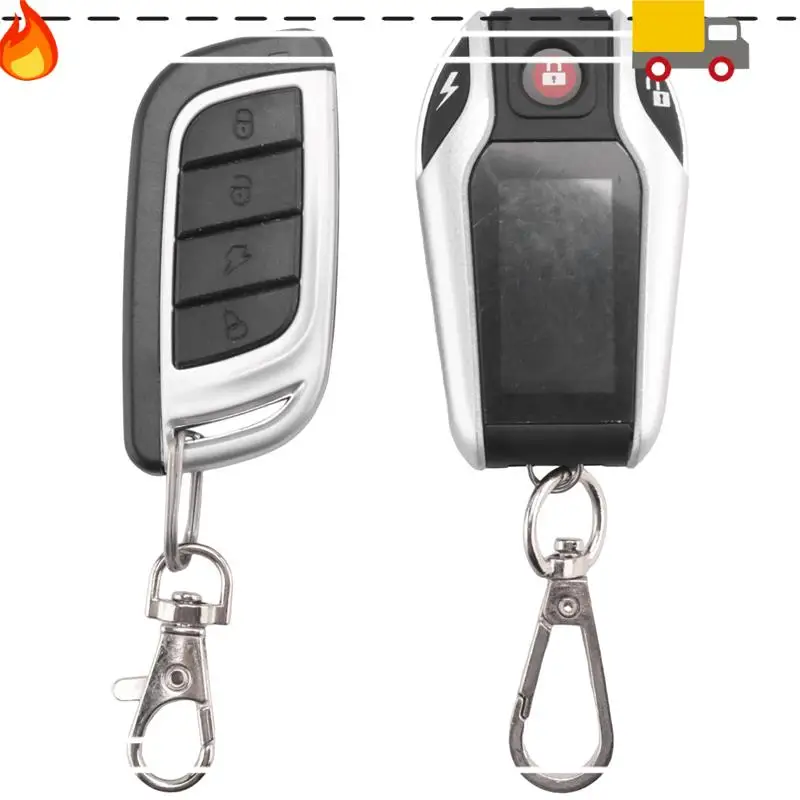 LCD Motorcycle Alarm Auto Lock/Unlock Security System Two Anti-Theft Alarms Keyless Engine Start, Without Monitor Easy Install