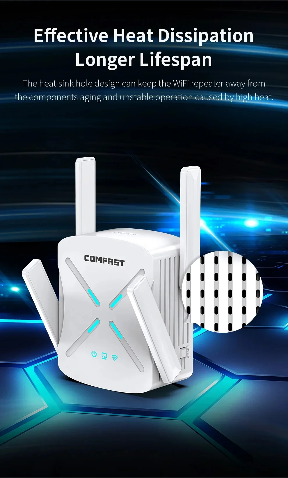 Wifi Repetidor Ax1800 2.4ghz 5g Extensor Gigabit Antenna Wpa3 Omdam 11ax Amplificador de Sinal para Casa - Imagem 6