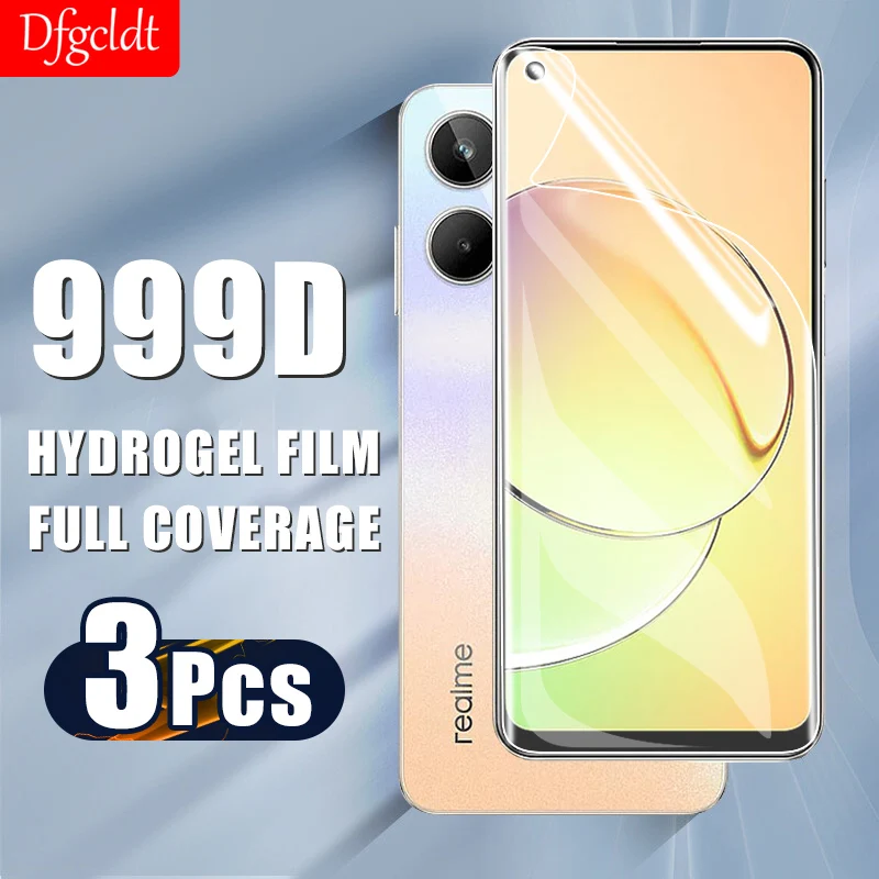 

1-3Pcs Hydrogel Film For OPPO Realme 10 9 C33 C30 C12 C15 C17 GT Neo 2 3t Screen Protector OPPO A54 A94 A96 A17 A1 Pro Not Glass