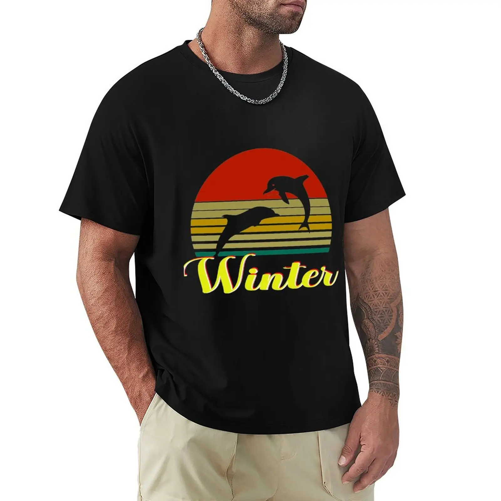 

winter dolphin T-Shirt oversizeds korean fashion men clothings