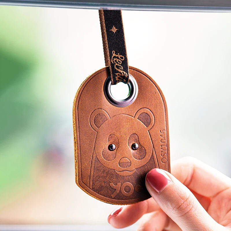 

Cute Bear Cartoon Leather Hanging Fragrance Auto Car Air Freshener Car Perfume Metal Interior Accessories Good Smell Decoration