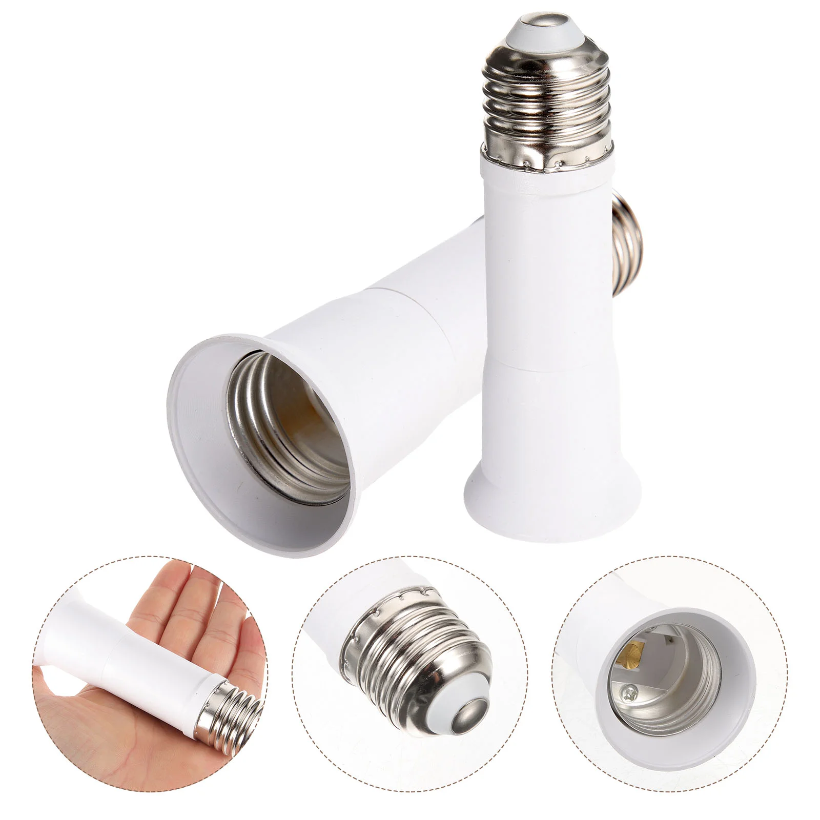 

2 Pcs E27 Retractable Lamp Head Bulb Holder Light Socket Extension Extender Telescopic