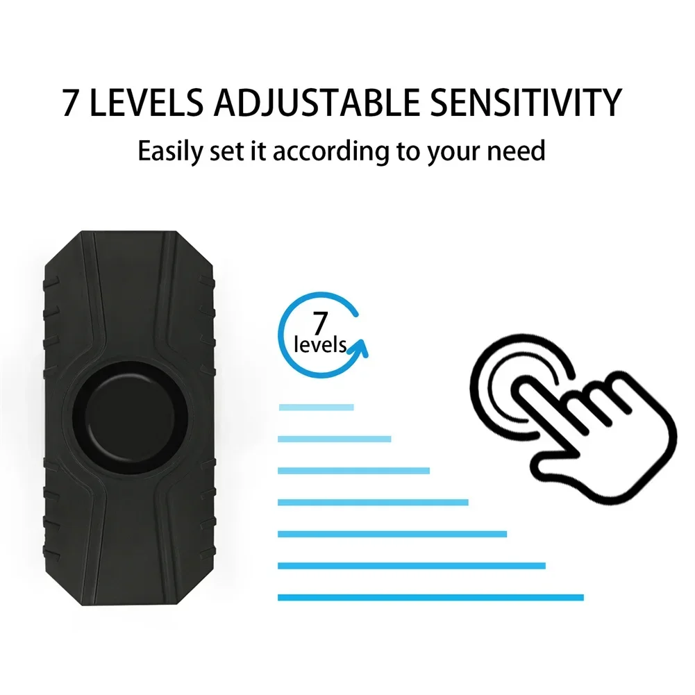 Wireless Bicycle Vibration Alarm USB Charge Waterproof Motorcycle Electric Bike Alarm Remote Control Anti-theft Security Sensor