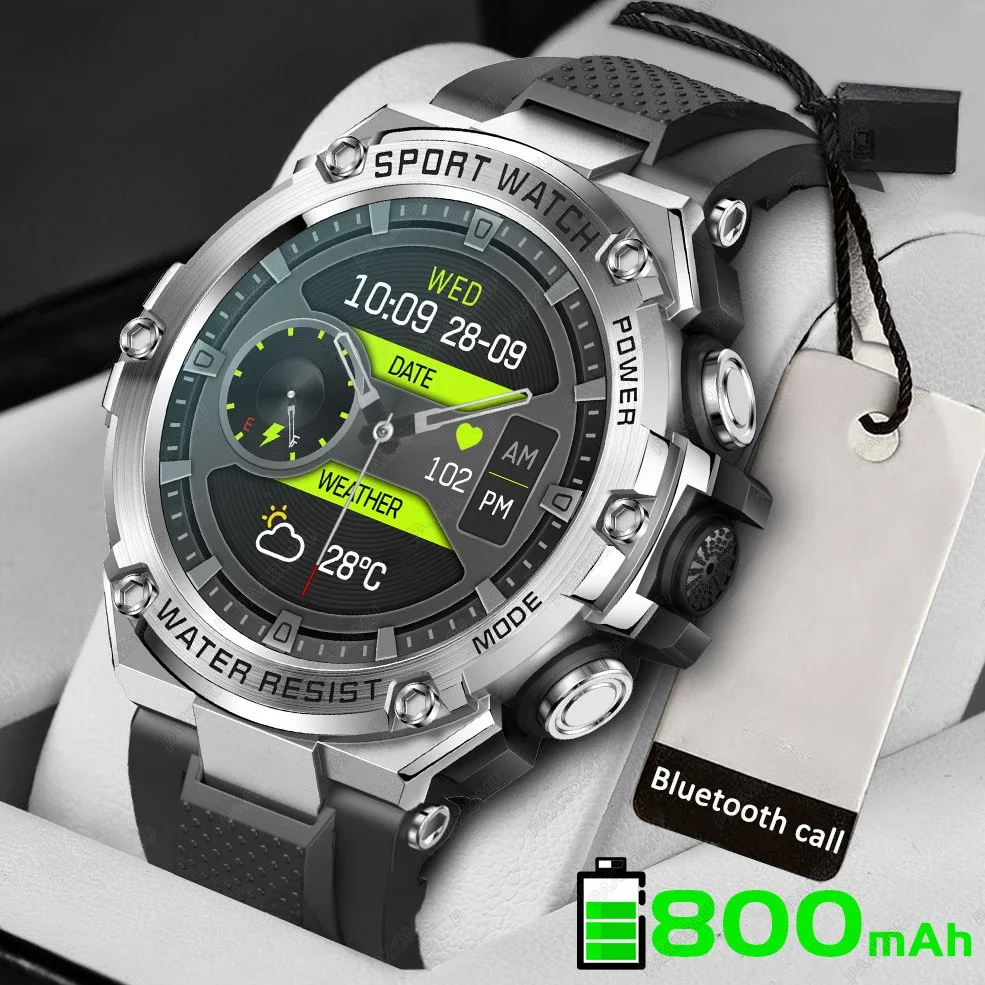 

2024 New Outdoor Sport Smart Watch Men 800mAh Battery Bluetooth Call IP68 Waterproof Fitness Tracker SmartWatch for Android Ios