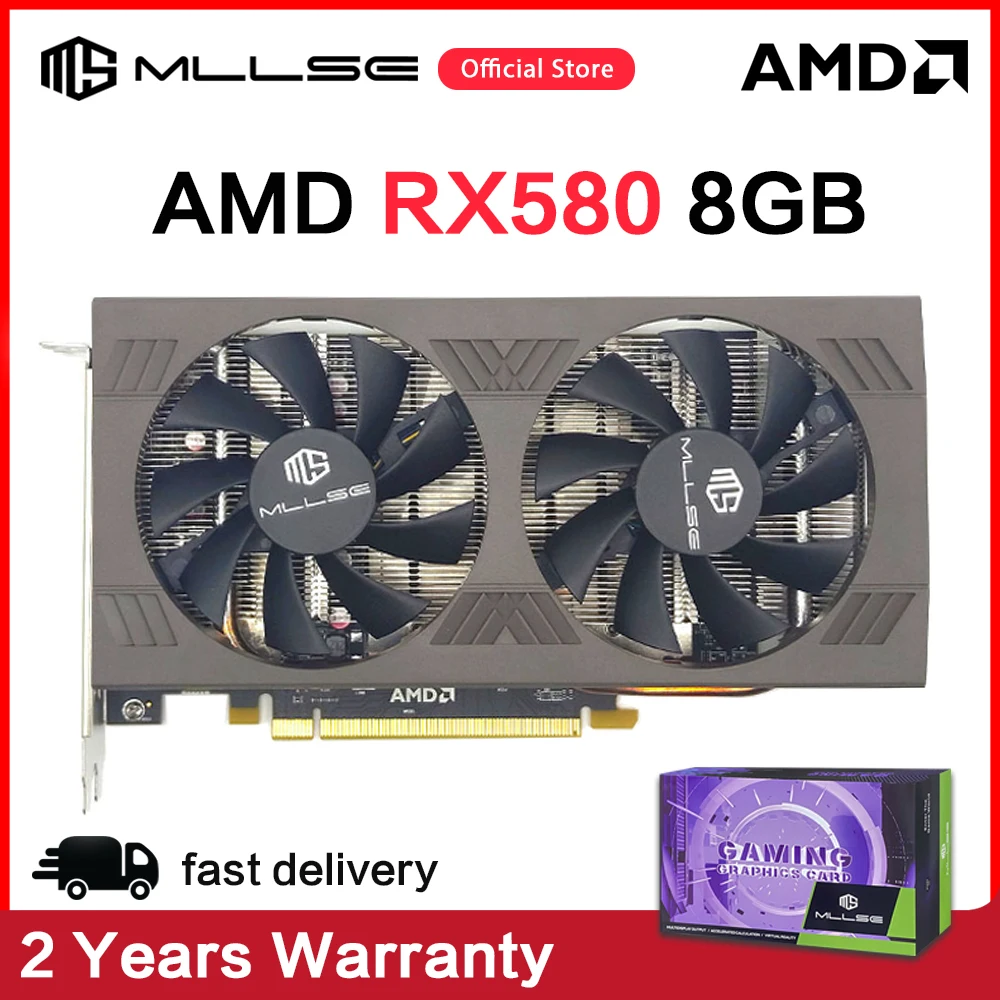 Видеокарта MLLSE AMD RX 580 8GB 2048SP Gaming Graphics Card GDDR5 256Bit PCI Express 3.0 ×16 8Pin Radeon GPU video card Placa de vídeo