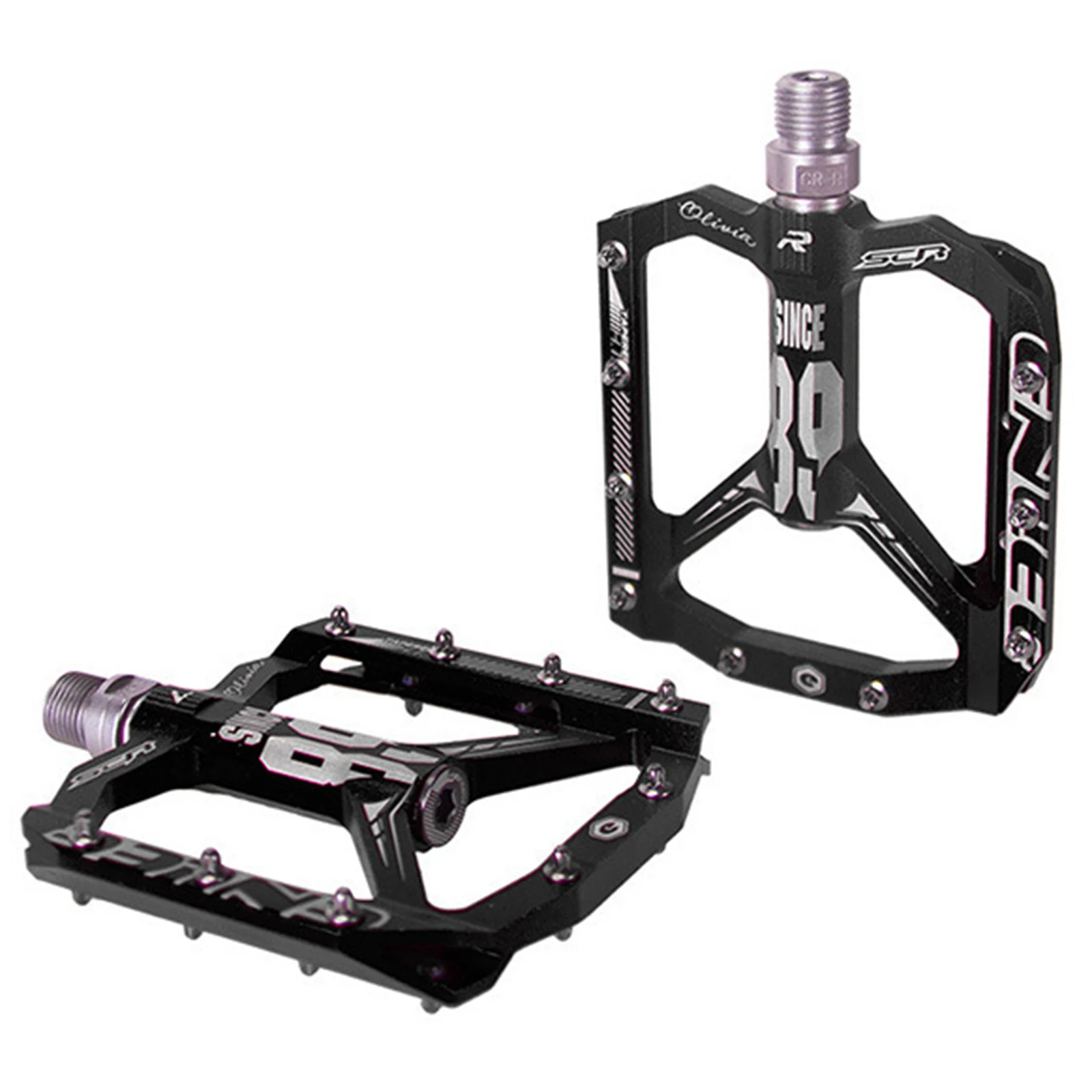 

DU Bearing Pedal Bicycle Pedal Riding Good Grip Steel Cleats 100mm Wide Durable Easy To Install Mountain Bikes