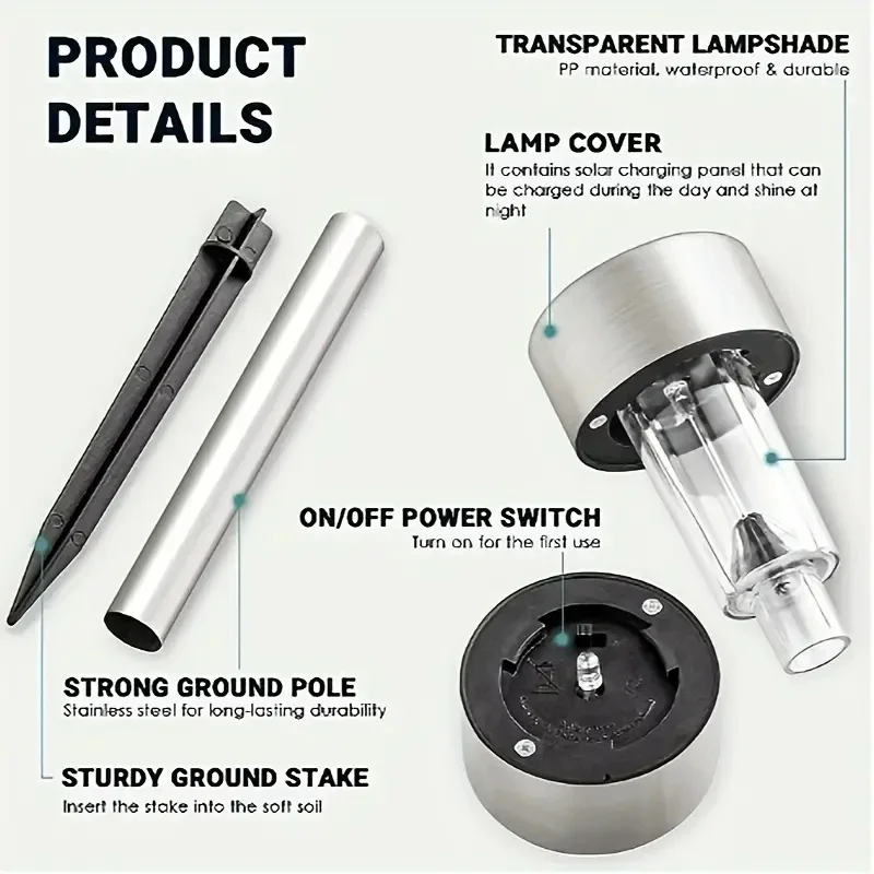 10 Pcs Solar Landscape Yard Patio Walkway Deck Driveway Lamp