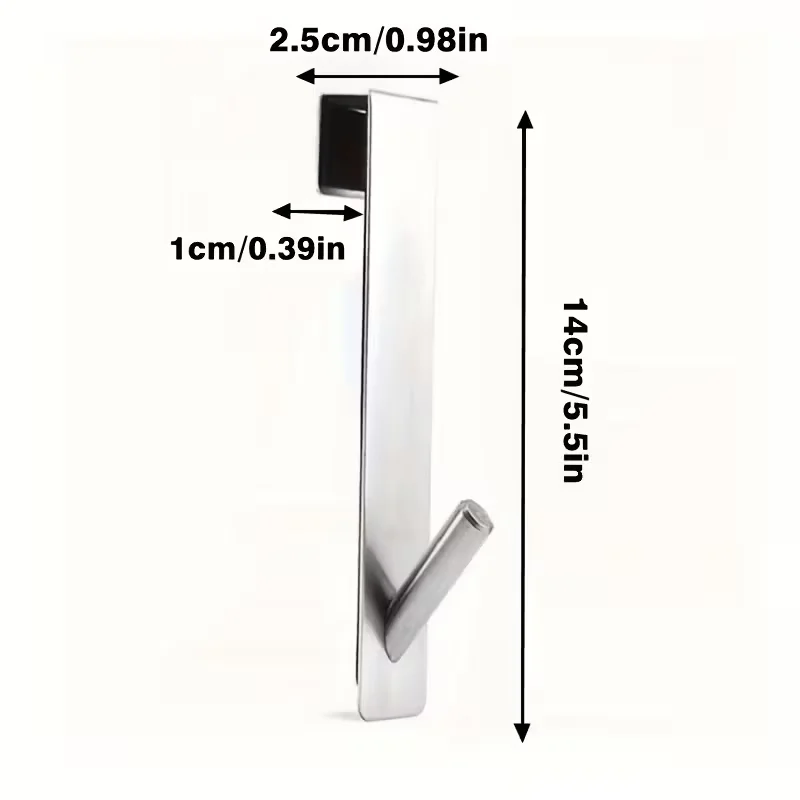 2pcs Heavy-Duty Stainless Steel Glass Door Hooks with Silent Pads - Wall-Mounted Towel Rack for Frameless Shower Doors