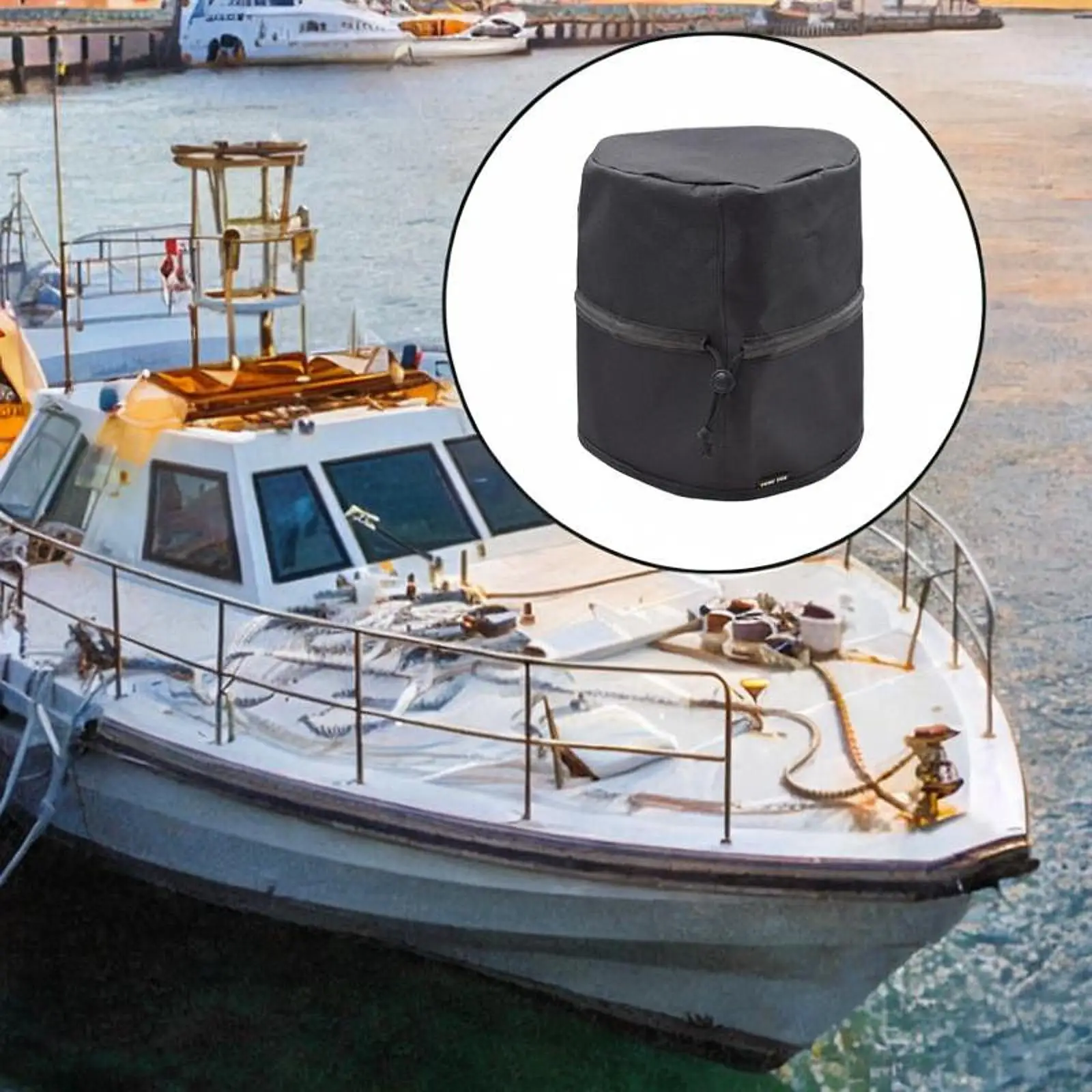 Sailboat Winch Cover with Drawstring Dustproof Oxford Cloth Outboard Windlass Protector for Boat Sailboat Winch Cover with Drawstring Dustproof Oxford Cloth Outboard Windlass Protector for Boat