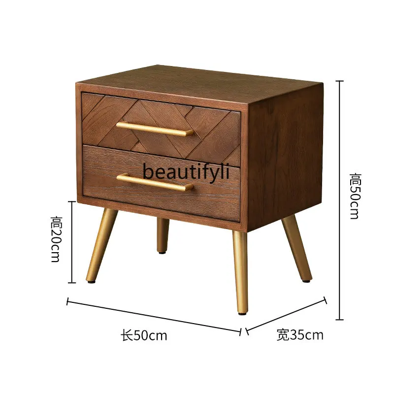 

Solid Wood Bedside Cabinet Locker Side Table Bedroom Storage Cabinet