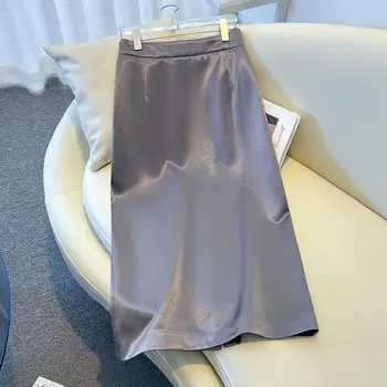 Gonna da donna primavera autunno semplicità ufficio signora tinta unita temperamento gonna da donna moda elegante gonna a trapezio casual tutto-fiammifero 1