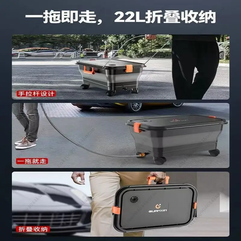 새로운 휴대용 접이식 물탱크 자동차 가정용 두꺼운 낚시용 22리터 이동식 세차용 편리하고 좋은 보관
