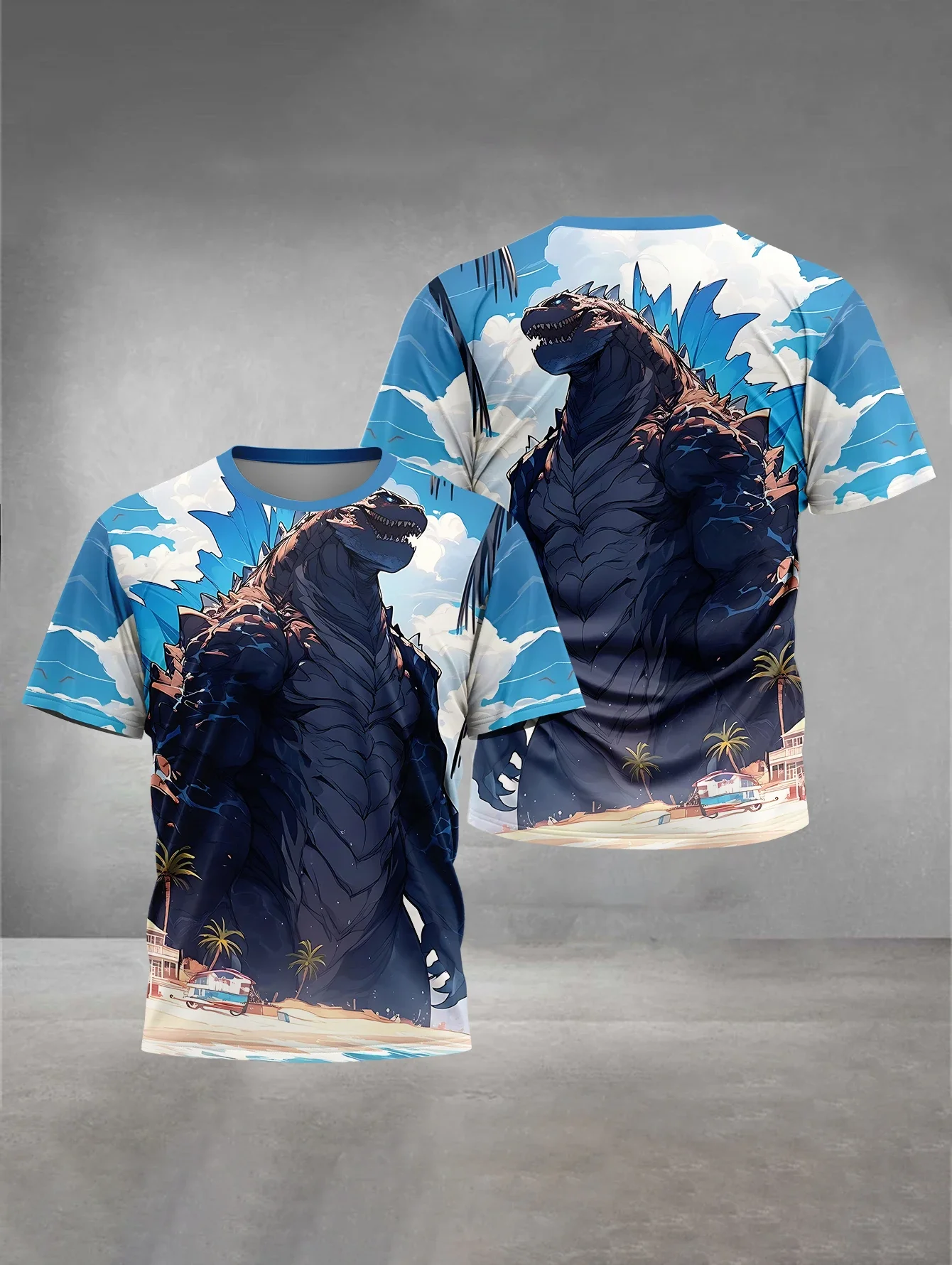 3D Print Godzilla Baby Clothing 5 to 14 Years Male Outdoor Clothes for Children Boy Girl Child T-Shirt Top Shirts 3