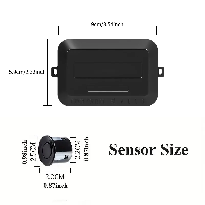 New LED Parking Sensor System Backlight Parktronic Monitor Display Kit Backup Detector Assistant 4 Probes