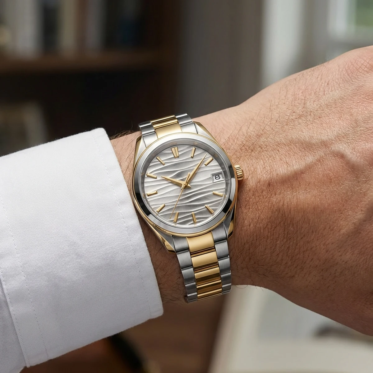 Wave Embossed Texture Watch Dial - Sterile Pure 28.5mm