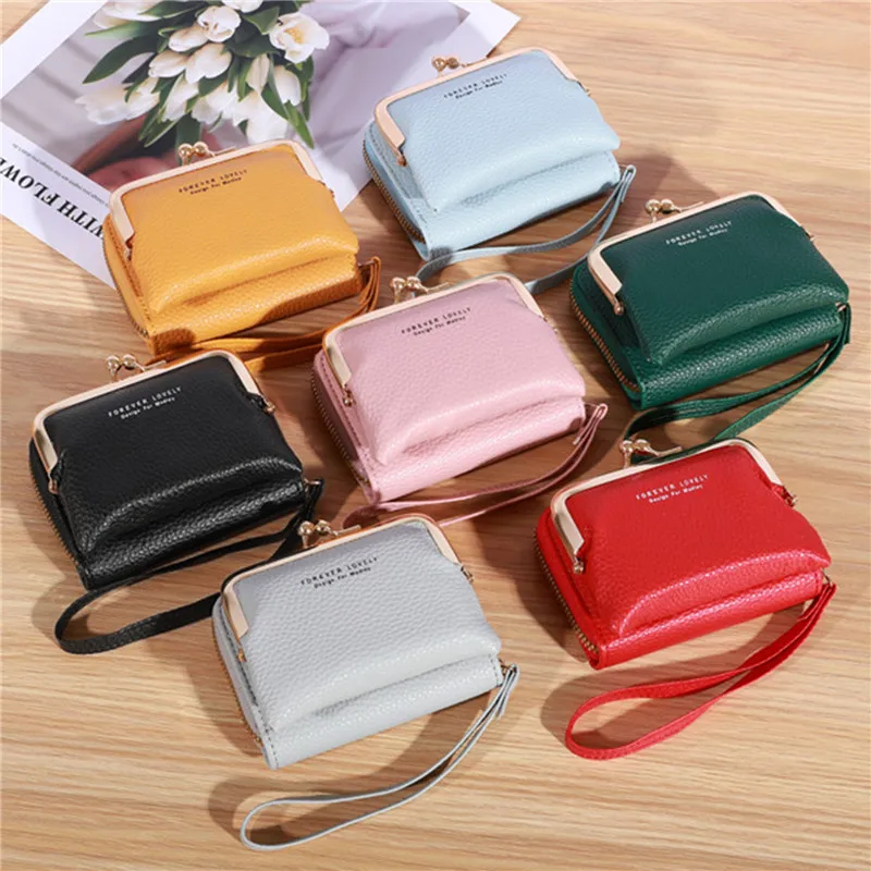

New Ladies Wallet Pu Leather Fashion Zipper Short Multifunctional Multi Card Holder Credit Card Holder High Quality