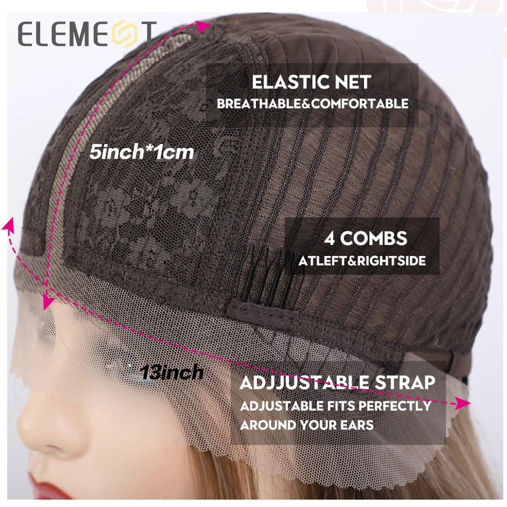 Synthetic Wig 13*5*1 Lace Ombre Dark Root to Blonde for Girls Daily Heat Resistant Transparent Glueless