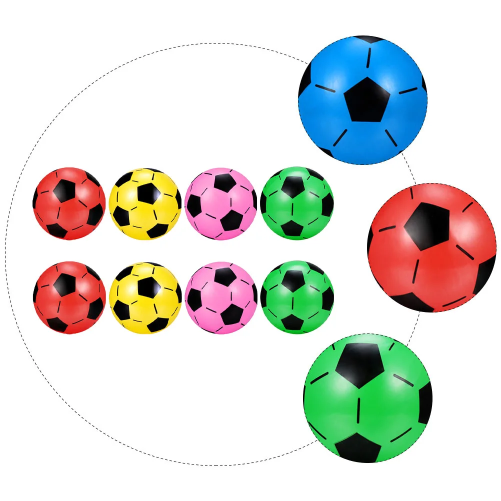 8 Pcs Inflatable Ball Kids Soccer Colorful Football Plastic Children Sports