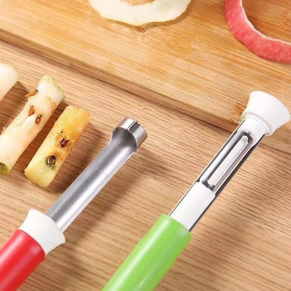 Description Picture 5 of item2 in 1 Apple Core Remover Telescopic Stainless Steel Fruit Corer Core Removal Tool Apple Seed Remover for Home Kitchen