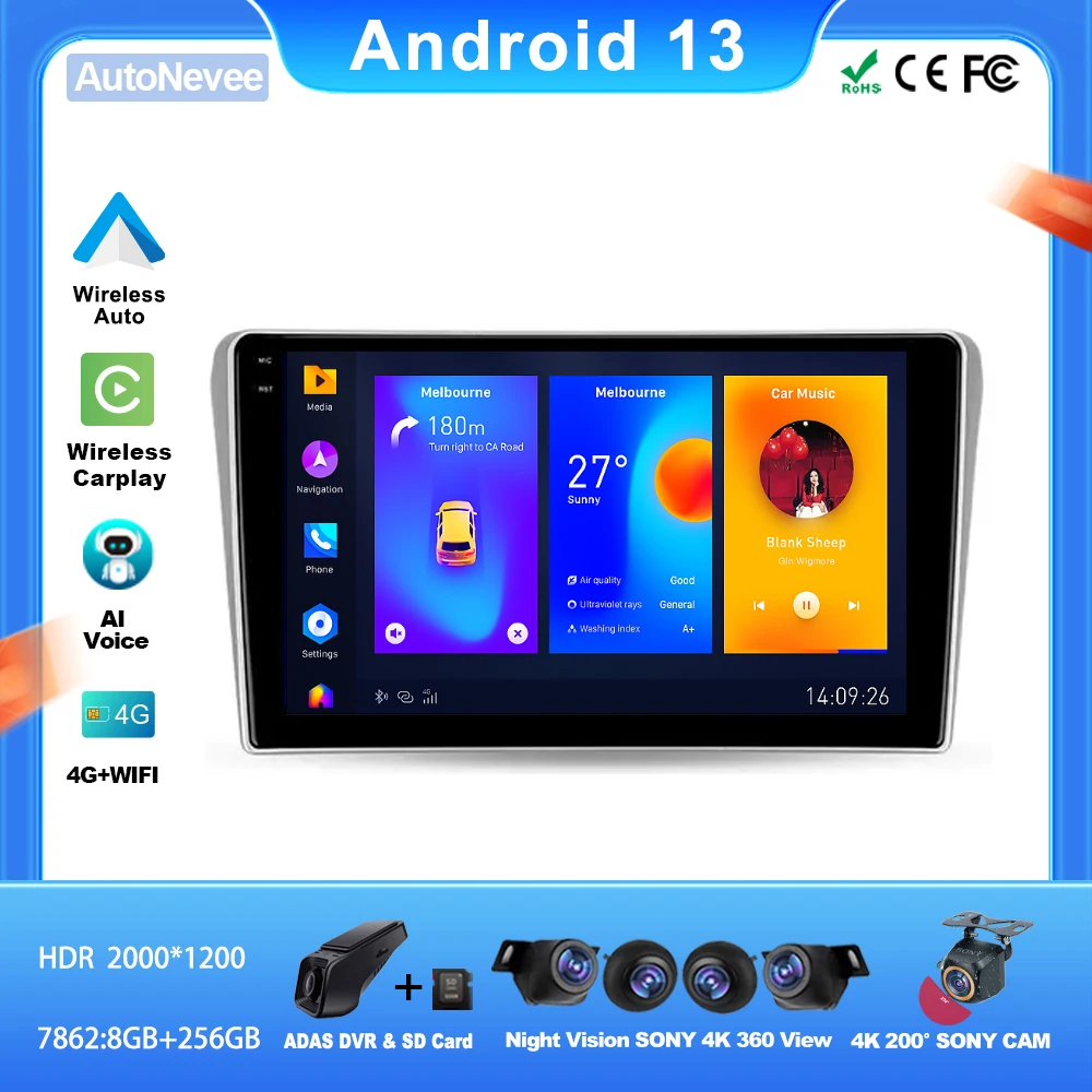 Carplay Android Per Toyota Avensis T250 2 Ii 2003 - 2009 Automotive Multimedia Video Player Ricevitore Stereo 5G Dvd Wifi Display