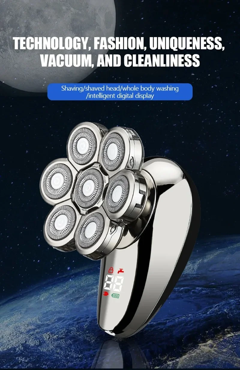 Electric Shaver For Men 5-in-1 Rechargeable Beard Trimmer Head_voghion.com