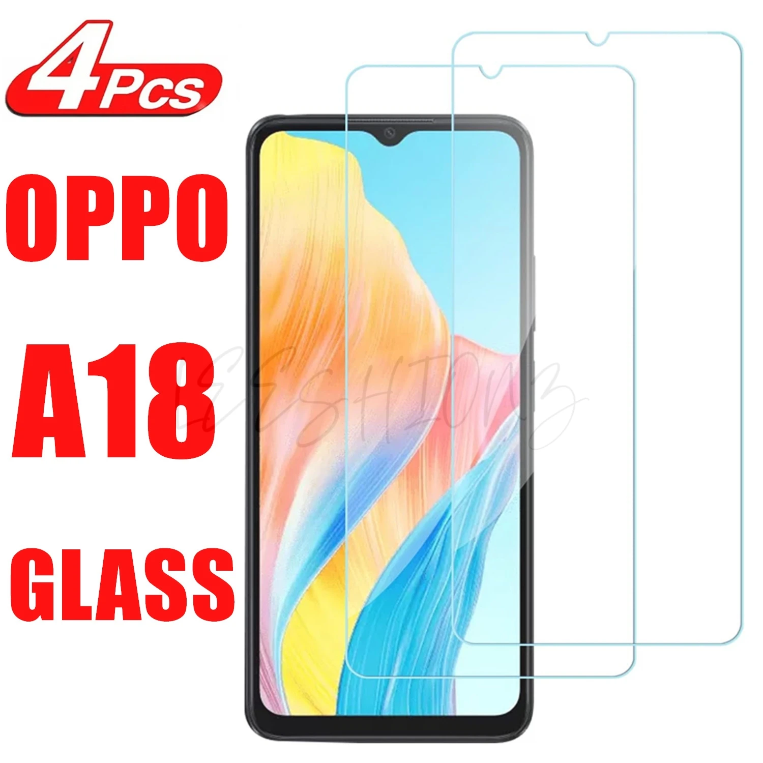 

2/4Pcs 10D Screen Protector Glass For OPPO A18 Tempered Glass Film