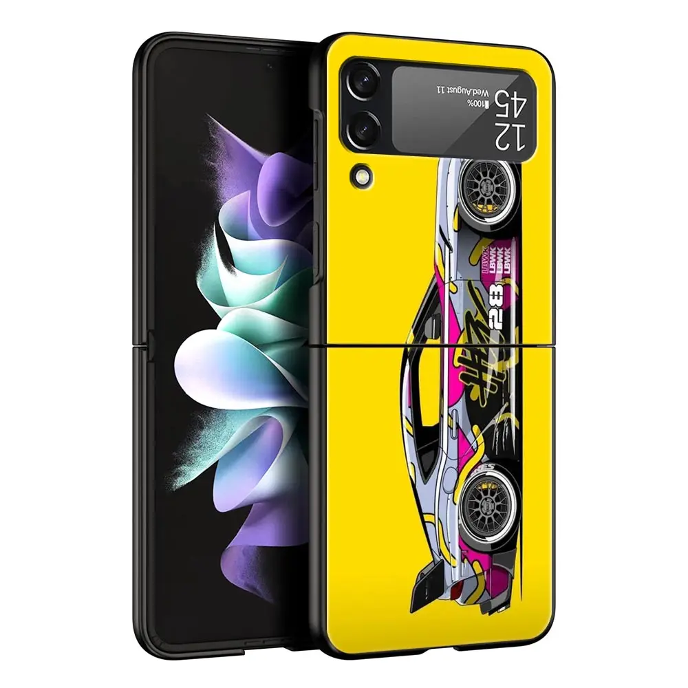 JDM Tokyo Drift Sports Car Black Folding Phone Case