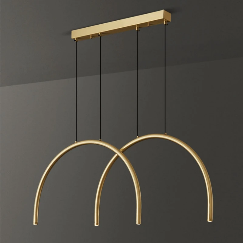Gold Black Brass Pendant Lights 2/4/6 LED Copper Restaurant Bar Kitchen Modern Hanging Lamp Height Adjustable 4000K