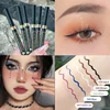 Eyeliner liquide mat résistant à l'eau, 5 couleurs, bleu blanc, résistant à la sueur