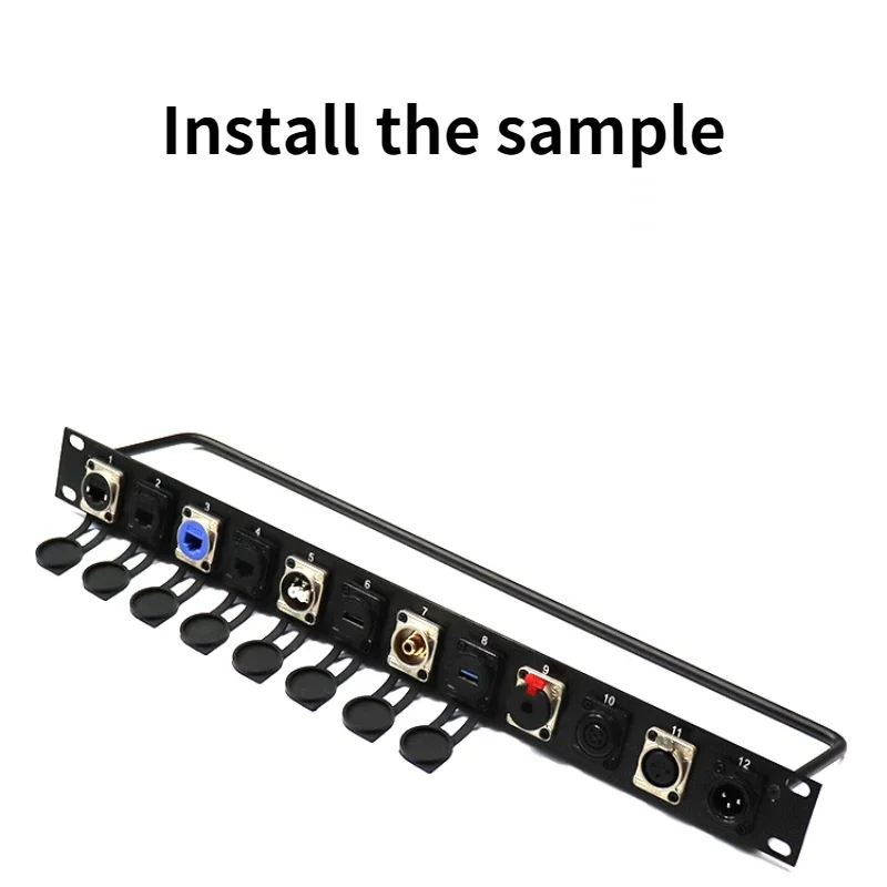 Rack Patch Panel Cabinet Jumper Rack Flight Case Mount Xlr Connector Compatível com Hdmi Rj45 Bnc 1u 2u 19 12 16 24 Canais - Image 4