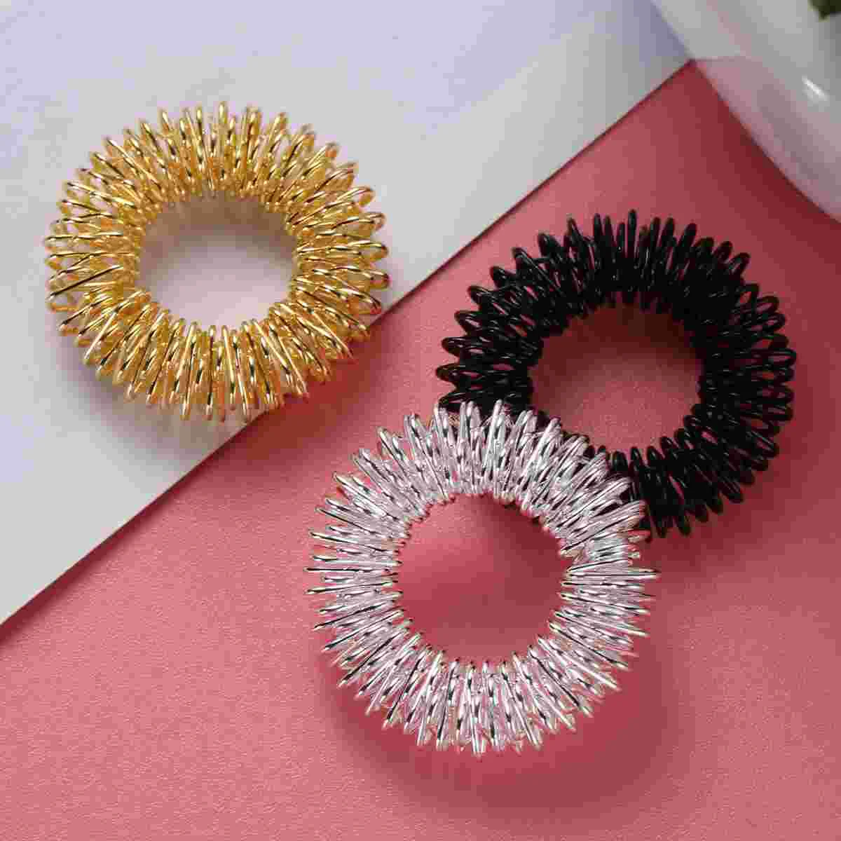 

3 Pcs Rings for Kids Chinese Massage Acupressure Finger Massagers Toy Set Fidget Child
