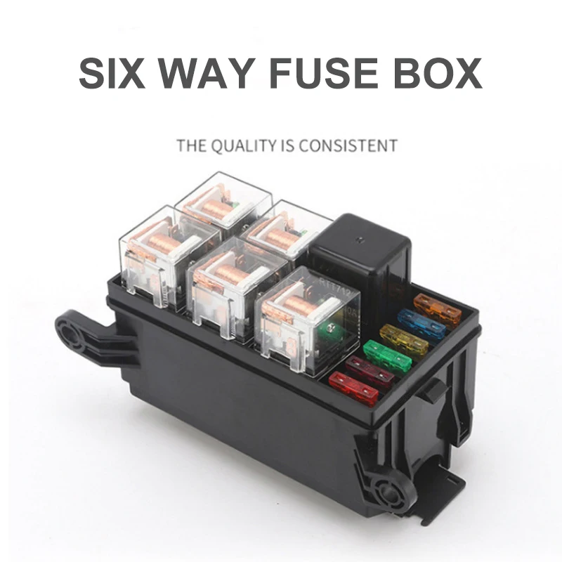 [6 Way] Vehicle Multichannel Central Control Box Relay Fuse Box