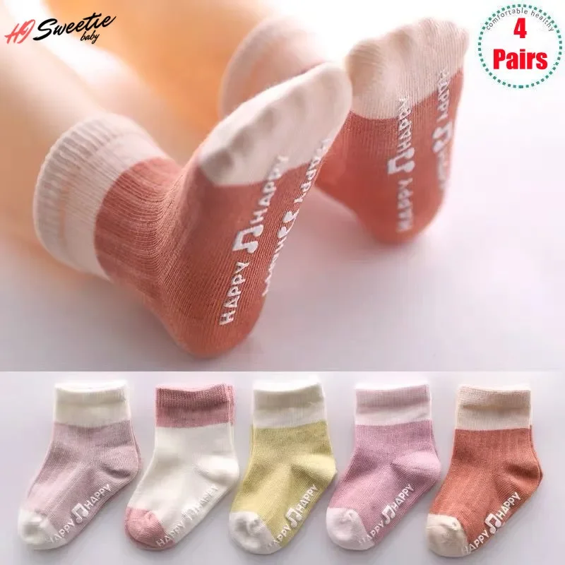 Baby Socks Cotton Four Seasons Anti Slip 4Pairs For Newborn Baby Children's Socks Boy Infant for Girls 0-36 Months cotton socks,kids socks,baby socks,girls socks