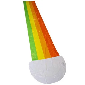 480x76CM Inflatable Water Slide Mat Summer Swimming Pool Waterskiing Splash Toys Outdoor Backyard Lawn Water Slides Sprinkler 5