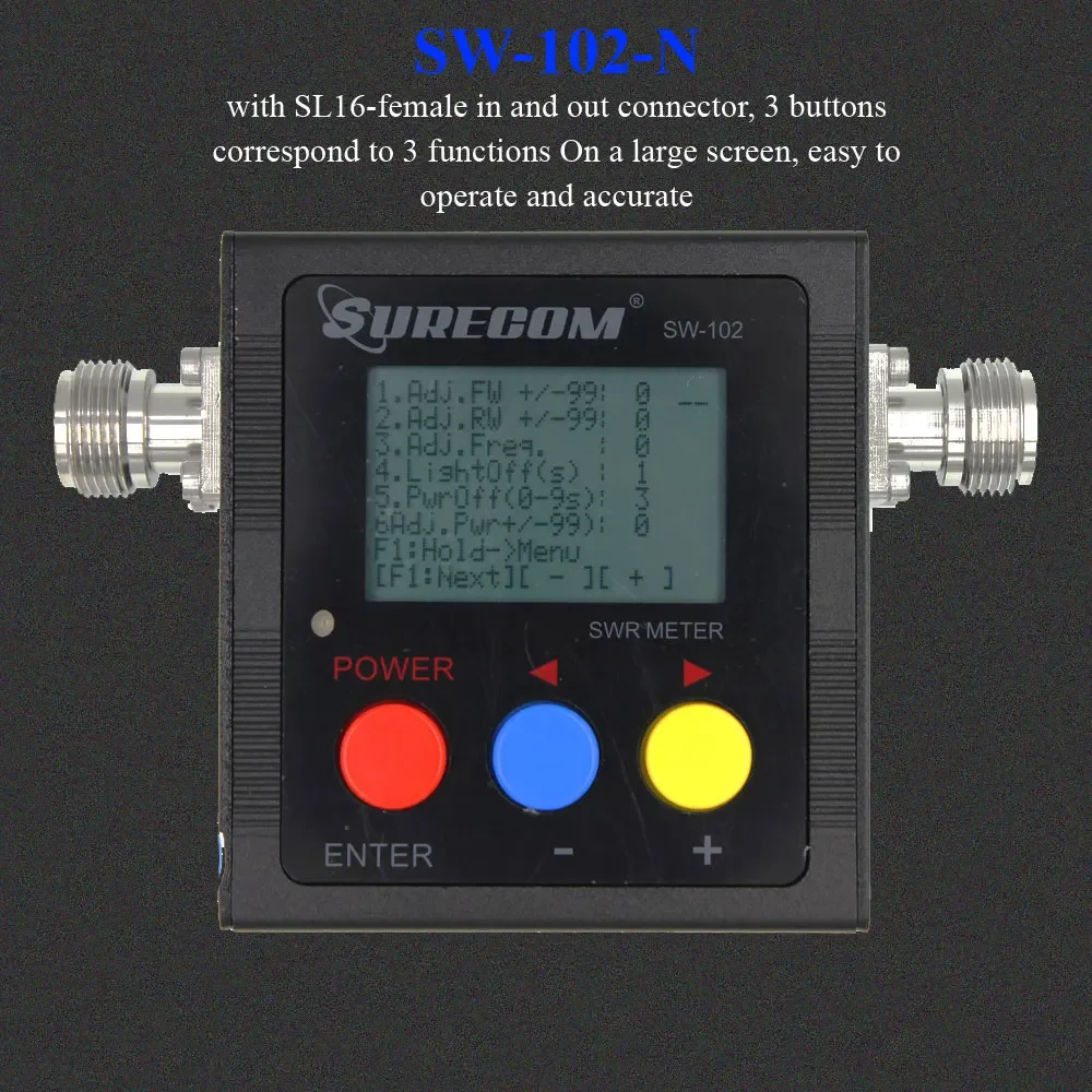 SURECOM SW-102 125-525 Mhz Digital VHF/UHF Power& SWR Meter With Four Connector SW102 For Two Way Radio