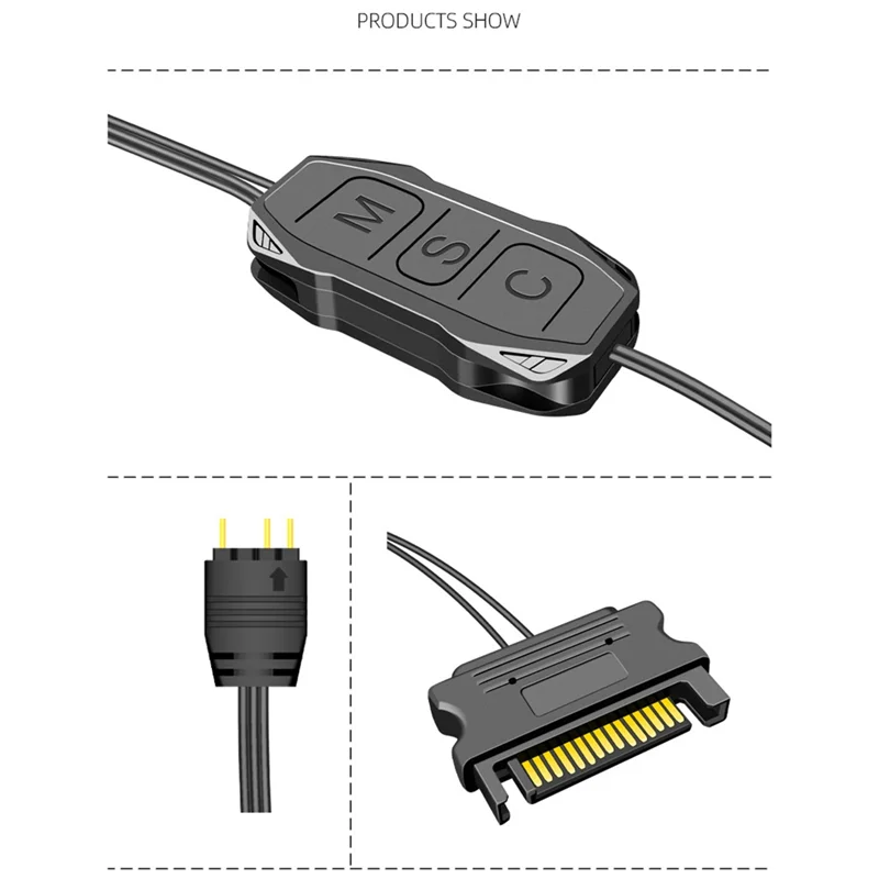 Hot sale ARGB Mini Controller with Lengthen Cable Wide Compatibility 5V 3-Pin To SATA Power Supply RGB Sync Controller