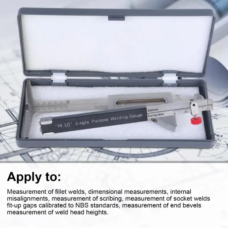 63HA Precisions Welding Gaps Measurement Tool Stainless Steel Height Gauge Welding Inspection Rule for Internal Alignment