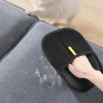 Pet Hair Removal Tool Set Reusable Static Removal Gloves, Double-Sided Grooming Gloves for Pets Removes Pet Fur Hair for Carpets 2