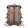 New Wax Canvas Bag with Genuine Leather Travel Outdoor Backpack Horseskin Men's Bag 5